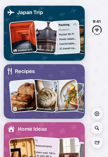 ToMe on iPhone Duo, folded: the home of Spaces on the cover screen