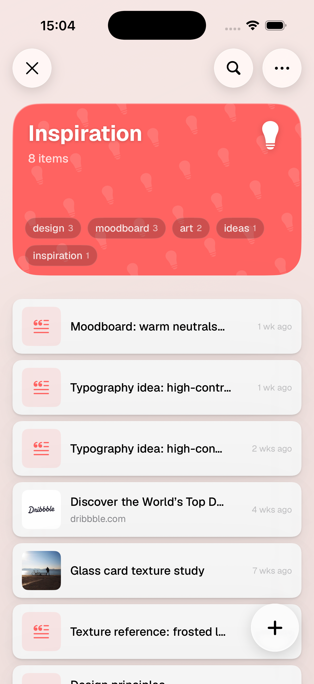 ToMe space shown in Compact view