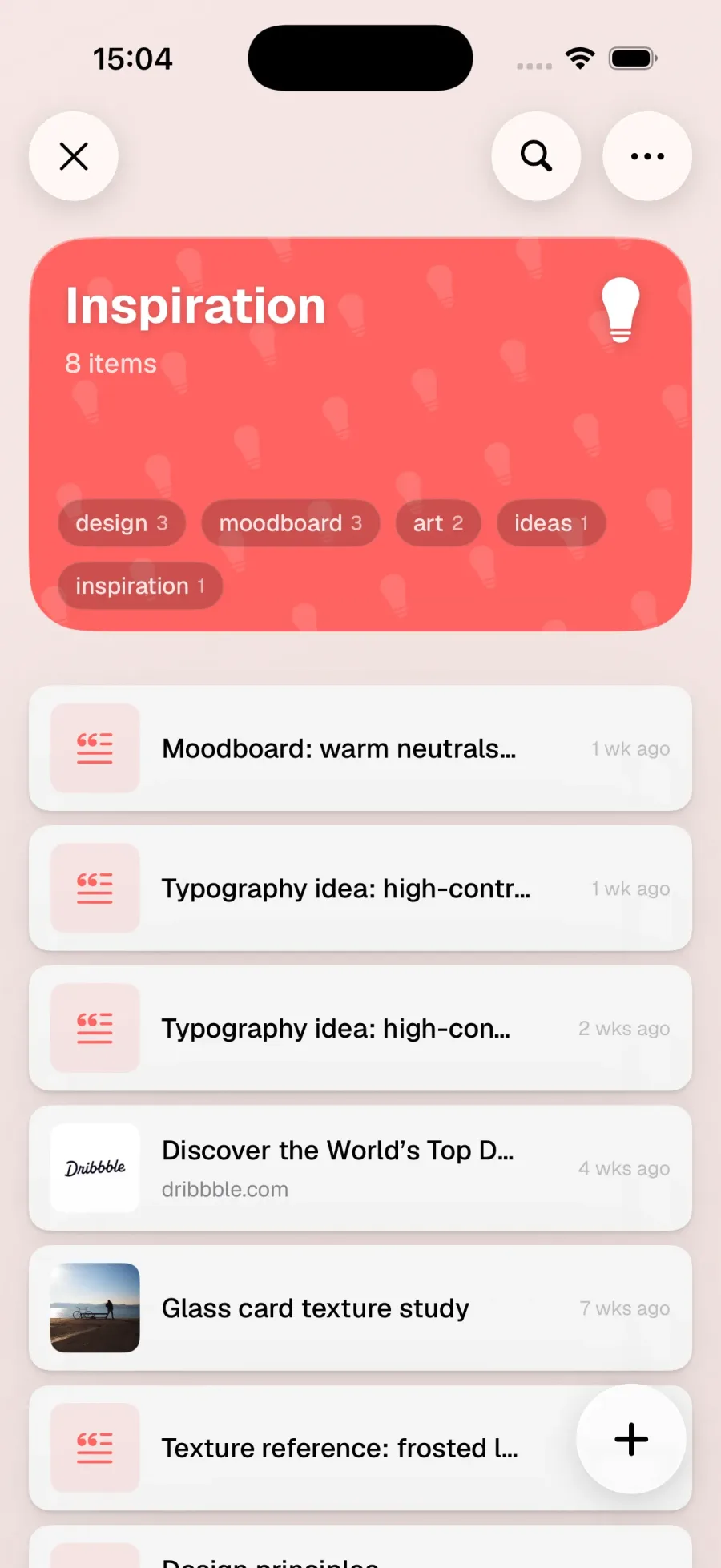 ToMe space shown in Compact view